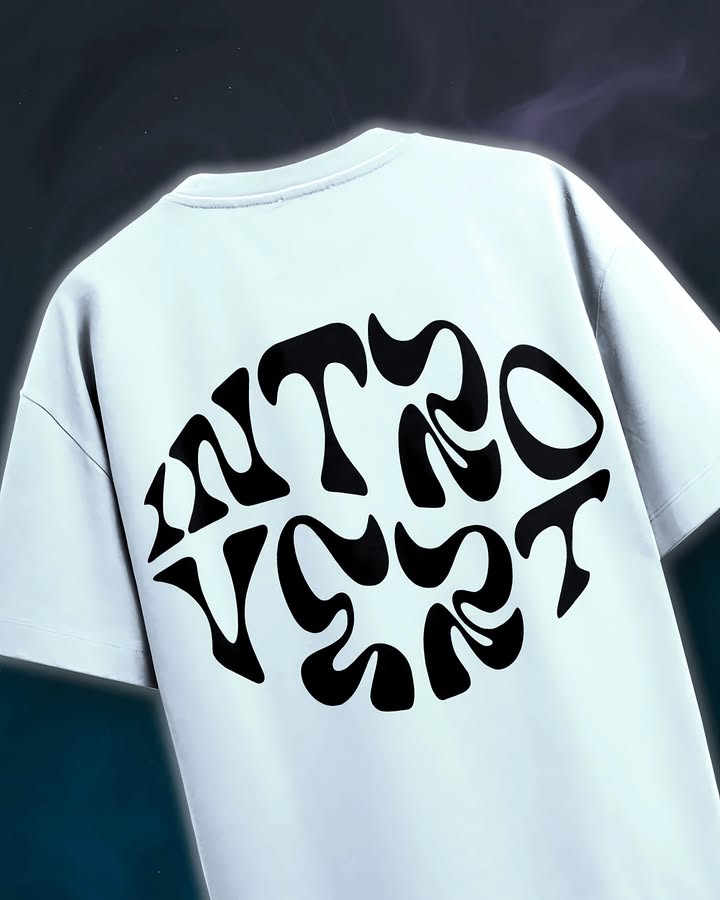 Introvert' Groovy Bubble Letter Oversized Tee