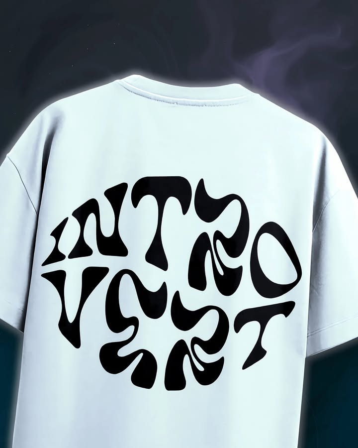 Introvert' Groovy Bubble Letter Oversized Tee